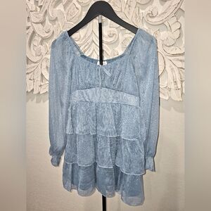 Allison & Kelly Adorable Blue Layered Girls Dress - NWT